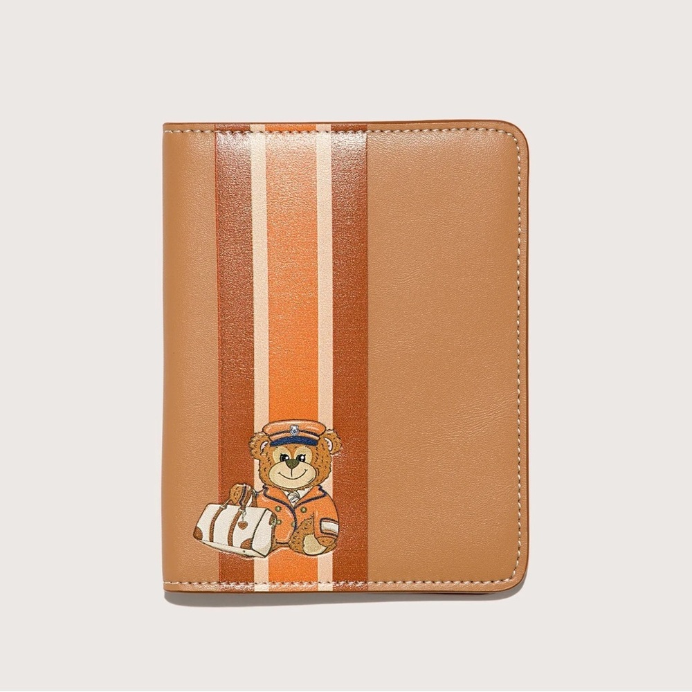 STONEY CLOVER LANE passport case in bon voyage teddy bear  new in envelope